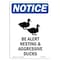 Signmission OSHA Notice, 7" Height, Be Alert Nesting And Sign With Symbol, 7" X 5", Portrait OS-NS-D-57-V-10316 - alternate 1